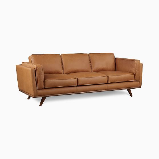 Zander Sofa,Tan,Charme Leather,Almond | West Elm (US)