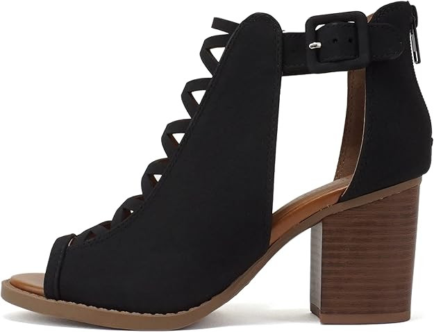 Adele ~ Womens Fahsoin Open Toe Ankle Strap Heeled Sandals | Amazon (US)