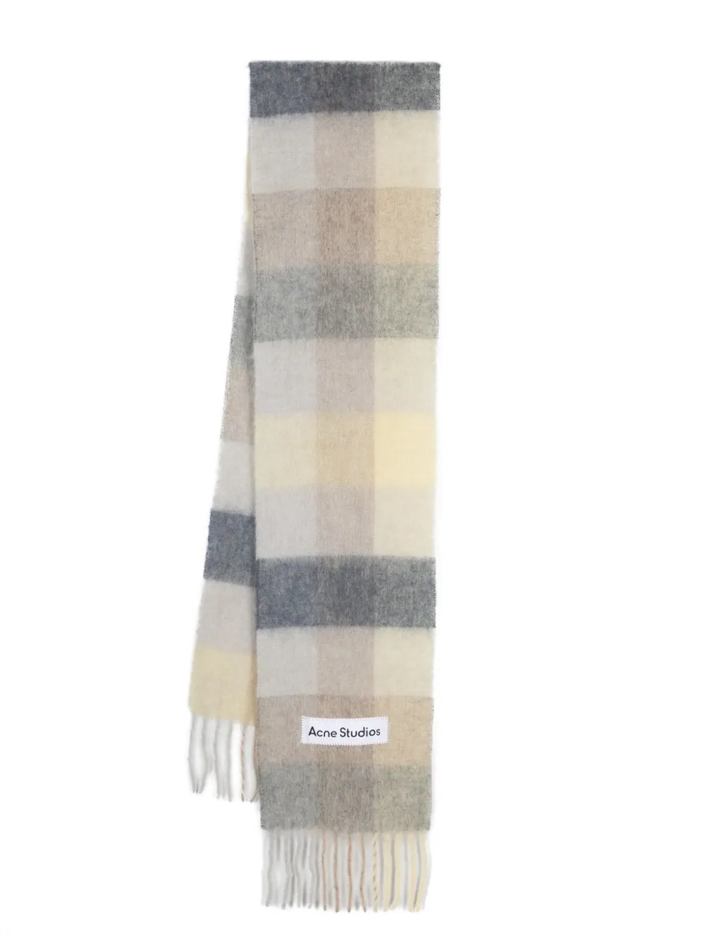 checked logo-appliqué scarf | Farfetch Global