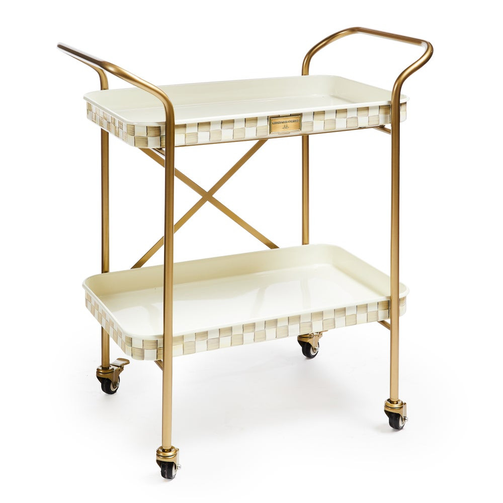 Mocha Check 2-Tier Kitchen Cart | MacKenzie-Childs