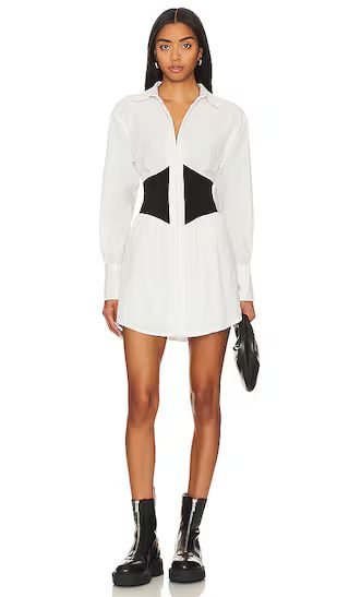 Reminisce Corset Shirt Dress in Black & White | Revolve Clothing (Global)