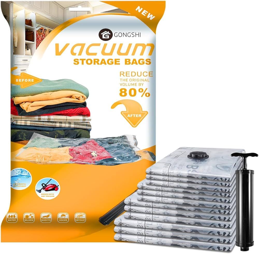 12 Pack Vacuum Storage Bags (3 x Jumbo, 3 x Large, 3 x Medium, 3 x Small), Space Saver Sealer Com... | Amazon (US)