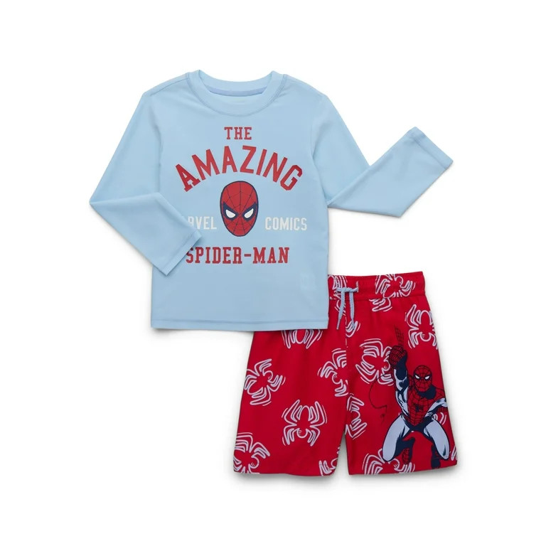 Character Toddler Boy Long- Sleeve Rash Guard and Swim Trunk Set, 2-Piece, Sizes 12M-5T | Walmart (US)
