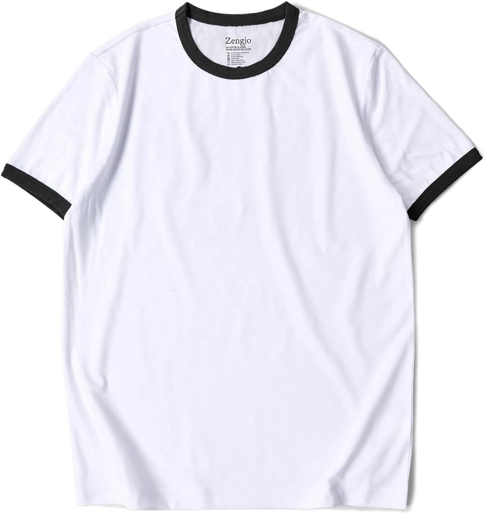 Men's Ringer Tee Crew Neck Athletic T Shirts Short Sleeve Sport Shirt for Men | Amazon (US)