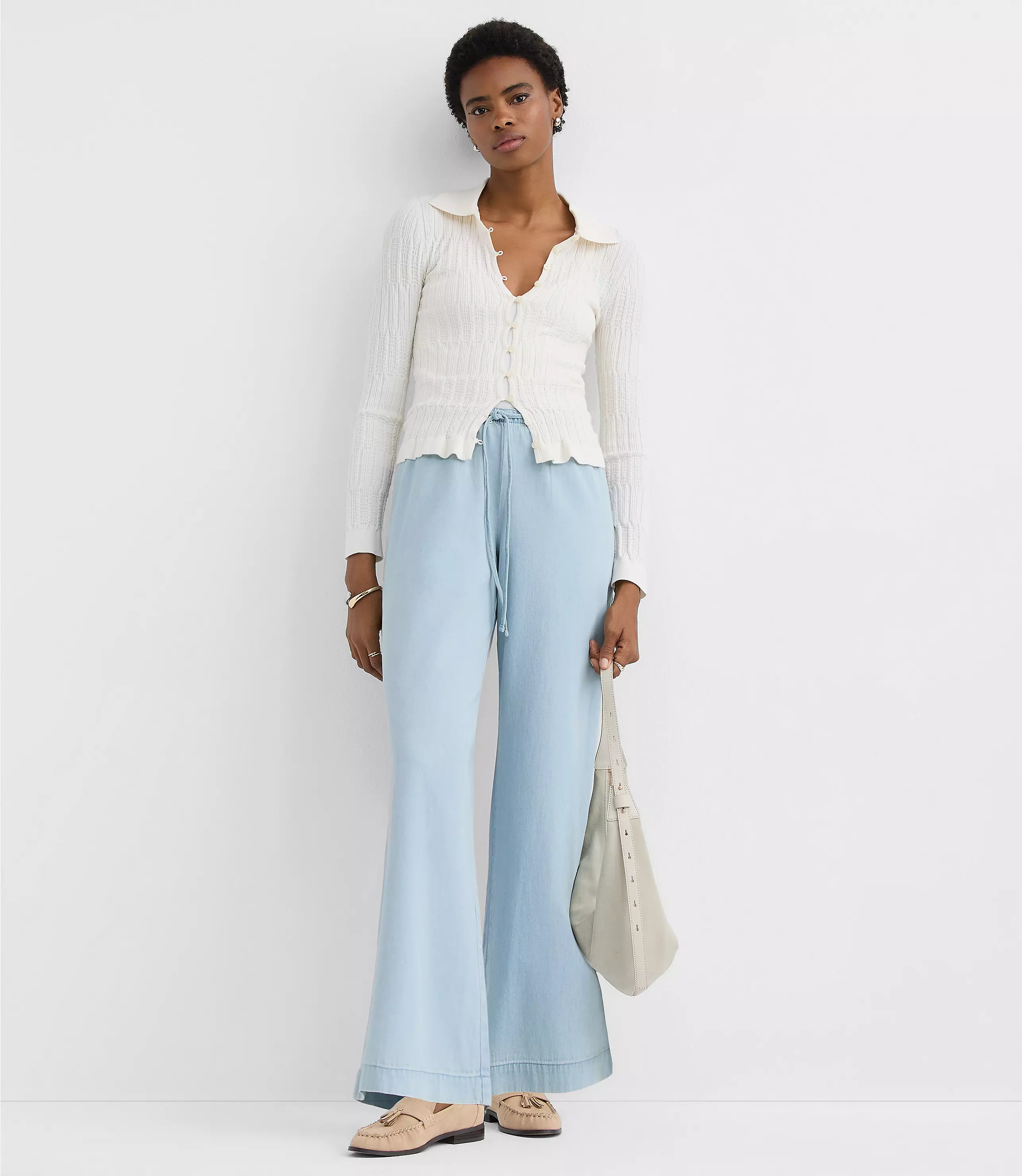 Sawyer Pull On Pants in Chambray | LOFT