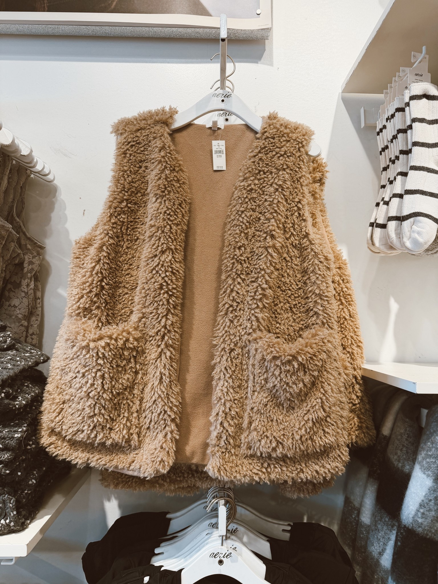 Fur vest from aerie! Looks like Sherpa too. So cozy and soft! This is on my wishlist! 

Christmas gift ideas, Christmas outfits. Gifts for her 

#LTKGiftGuide #LTKHoliday #LTKootd