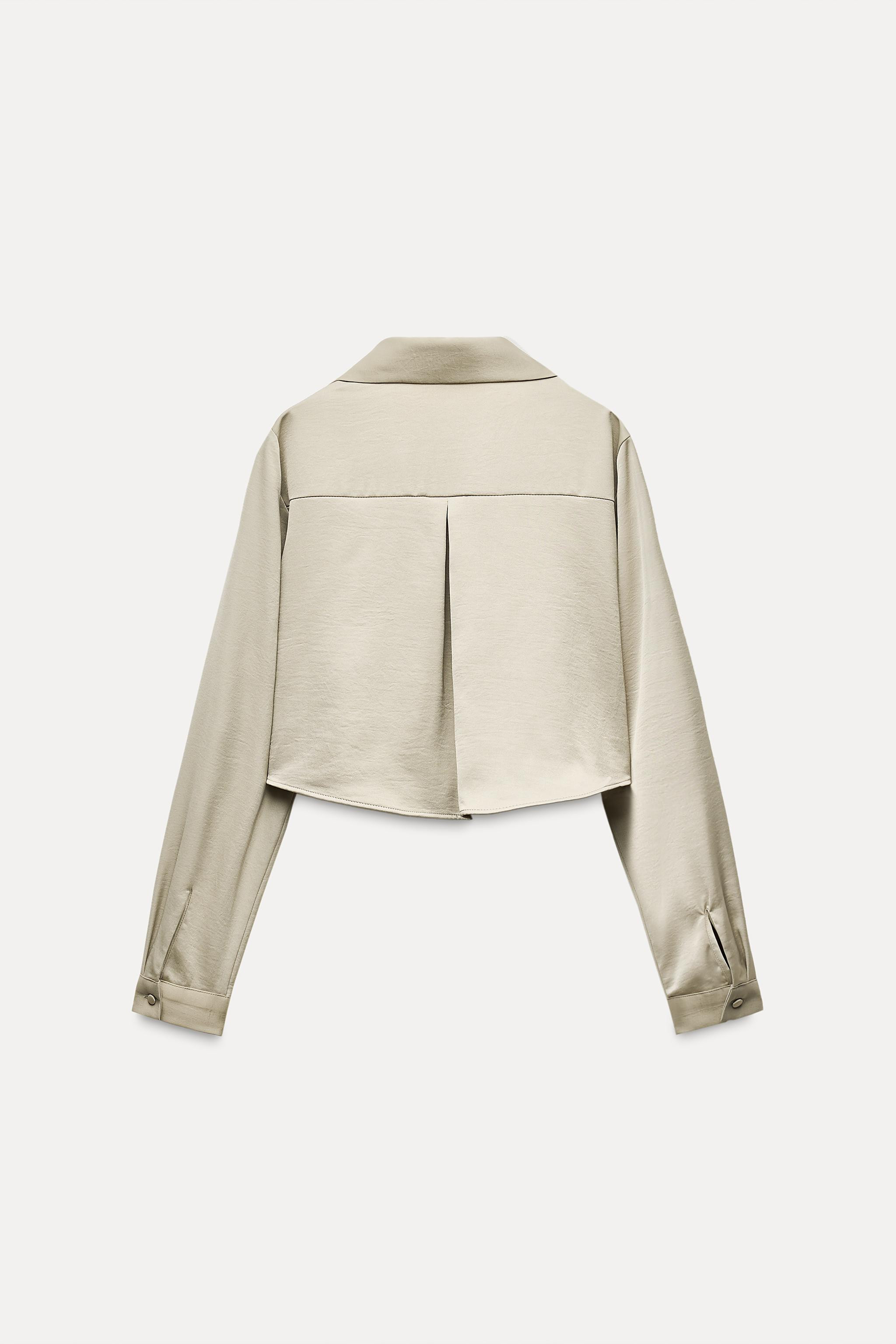 SATIN EFFECT CROPPED SHIRT | Zara US