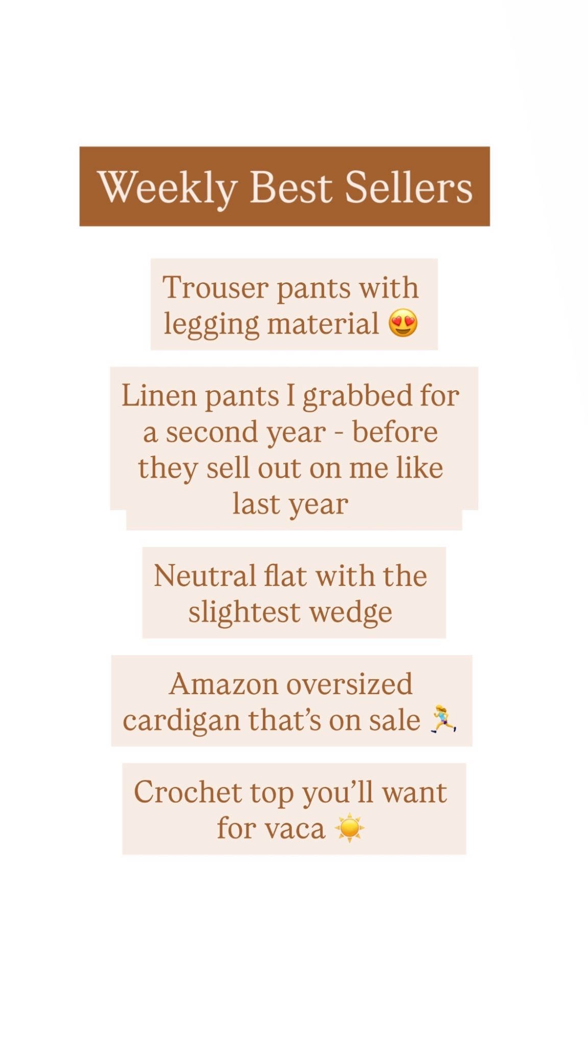 Weekly best sellers 

#LTKWorkwear #LTKootd #LTKTall