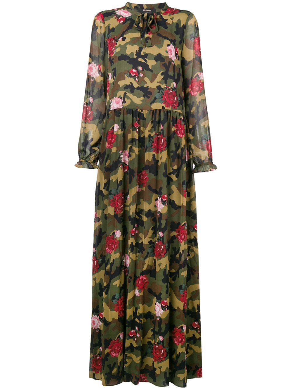 Twin-Set floral camo maxi dress - Green | FarFetch US