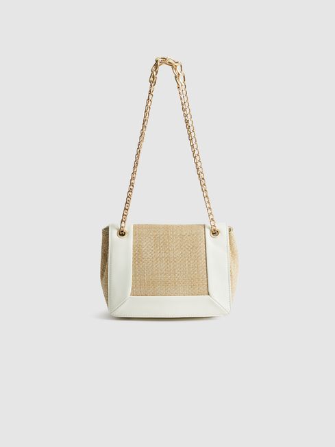 Reiss Off-White Alma Bordered Chain Cross-Body Bag | Reiss (UK)