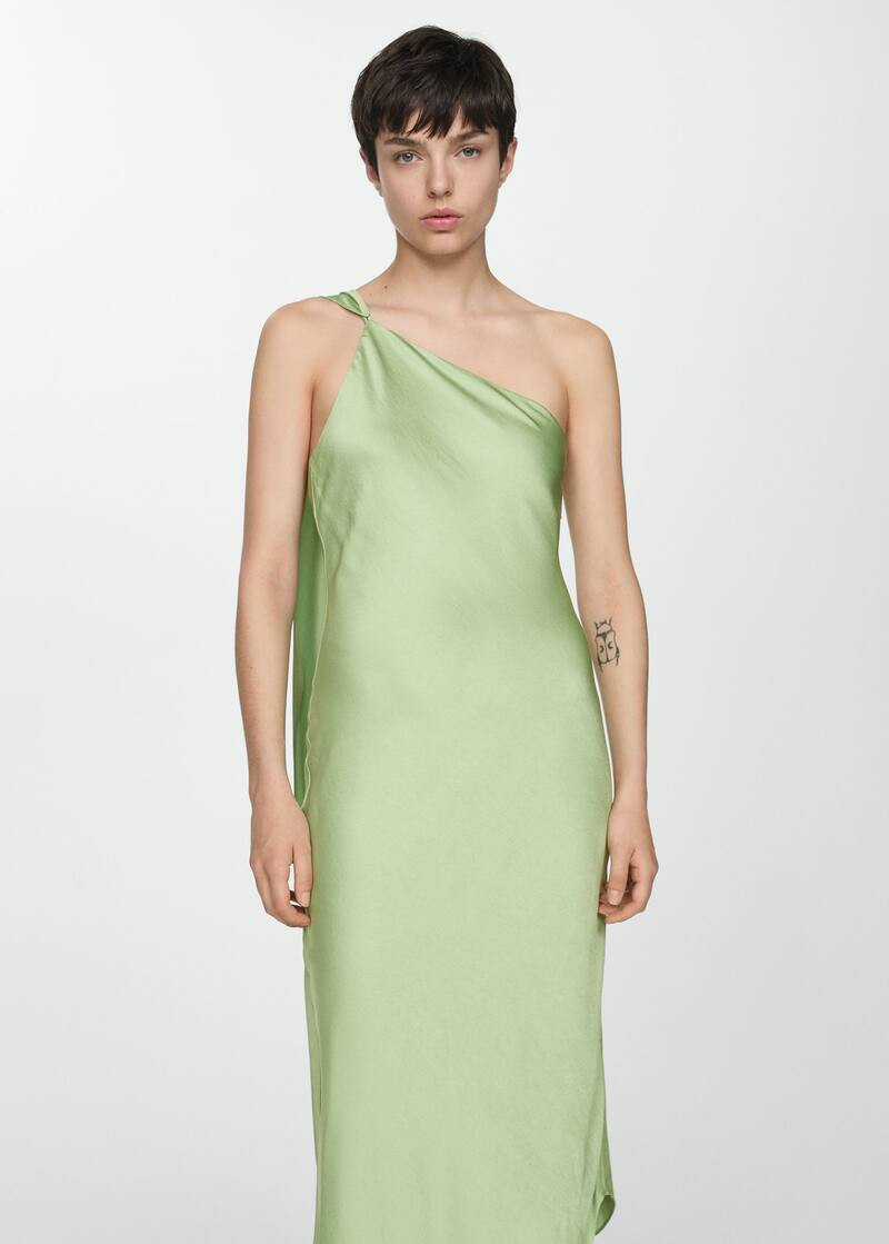 Asymmetrical dress with straps -  Women | Mango USA | MANGO (US)