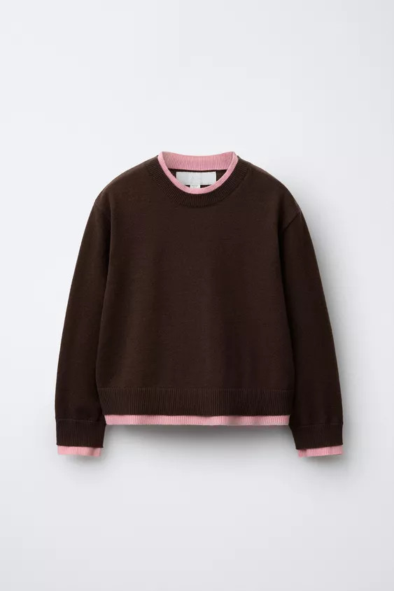 DOUBLE LAYER TRIM KNIT SWEATER | Zara US