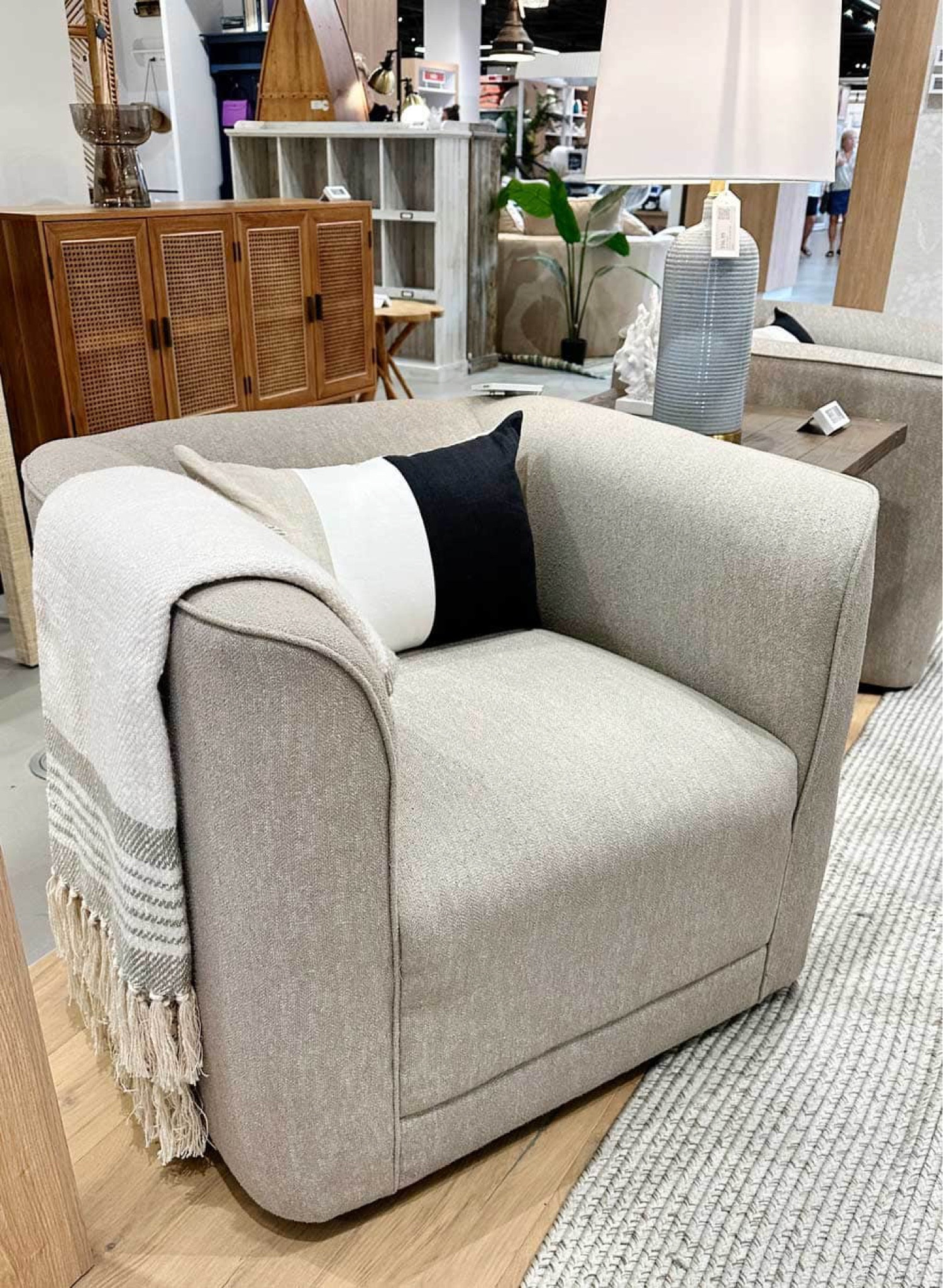 This modern swivel chair caught my eye while walking around the newly opened Wayfair store. It was also extremely comfortable to sit in. Now to build a living room around a pair! Side note, I love it paired with this affordable throw pillow and cozy blanket. 

@wayfair #wayfair #wayfairpartner 

Modern living room decor on a budget. Affordable furniture, lounge chair, gray chair, club chair, comfortable chair, farmhouse, stylish chair 

#LTKFindsUnder100 #LTKHome #LTKFindsUnder50
