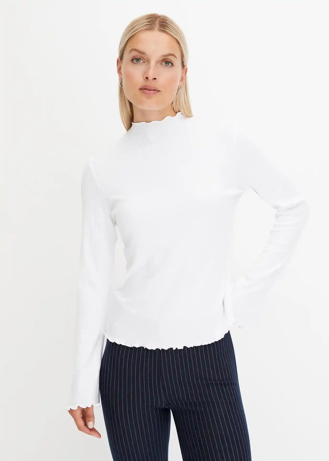 T-shirt côtelé manches longues | Bonprix FR