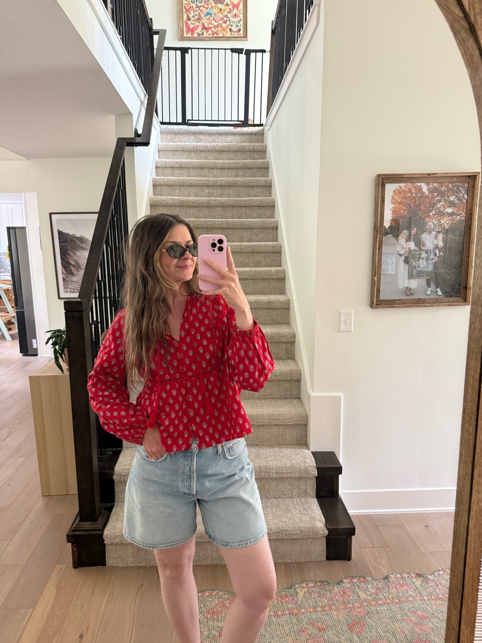 wearing small in top, so lightweight and comfortable! Denim shorts are true to size, favorite shorts so far postpartum! 

Summer outfit

#LTKootd #LTKmomlife