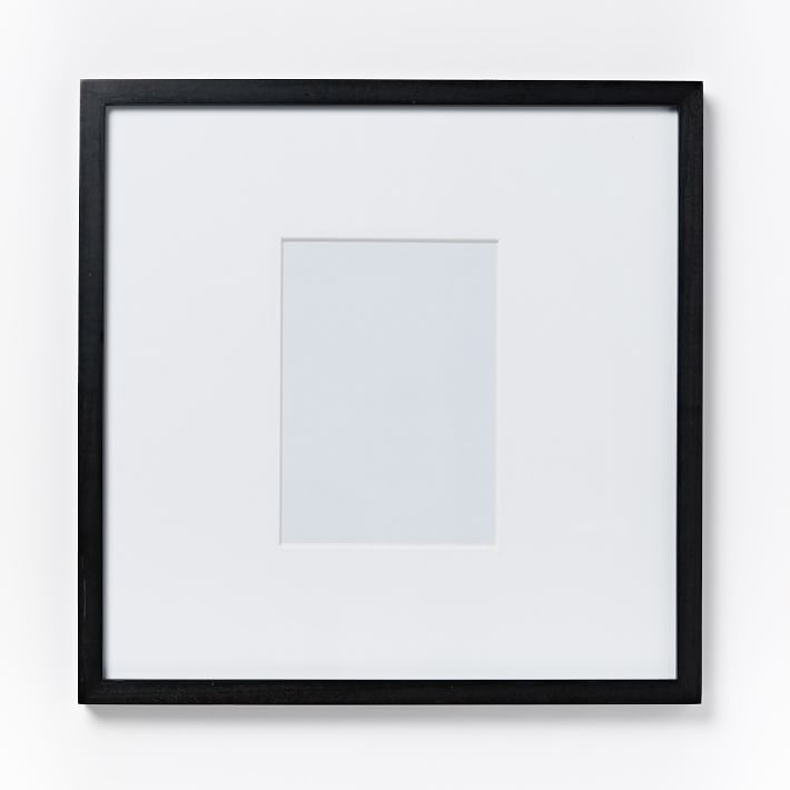 Gallery Frames, Black Lacquer, 5"x7" (12"x12" Frame) | West Elm (US)