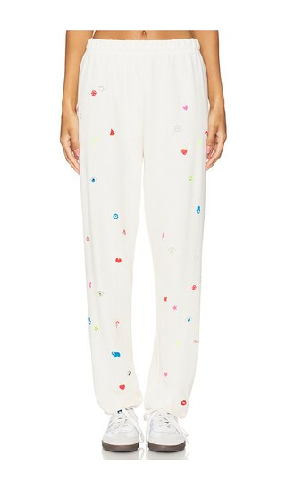 Lauren Moshi Tanzy Boyfriend Sweatpant Charm Elements in Ivory. - size L | Revolve Clothing (Global)