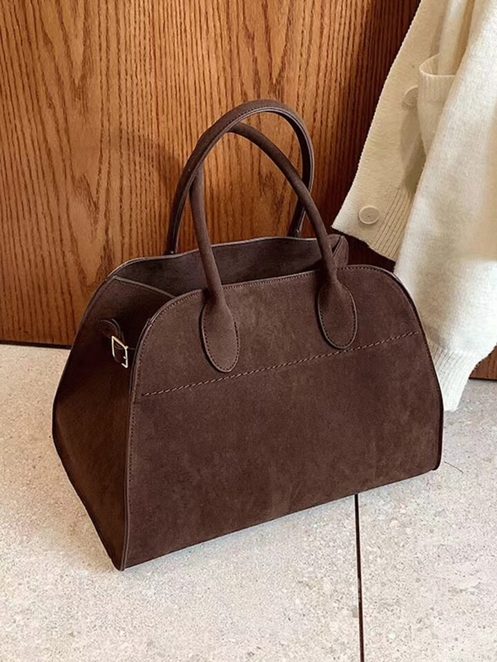 Women's Suede Handbag, Imitation Leather Handbag, Suede Bag Women's Retro Top Bag Fashion Retro S... | SHEIN
