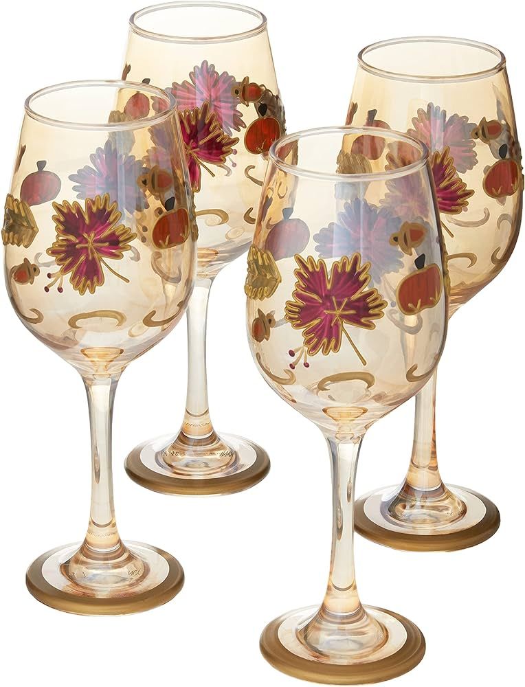 Pfaltzgraff Plymouth Set of 4 Leaf Luster Wine Glasses | Amazon (US)