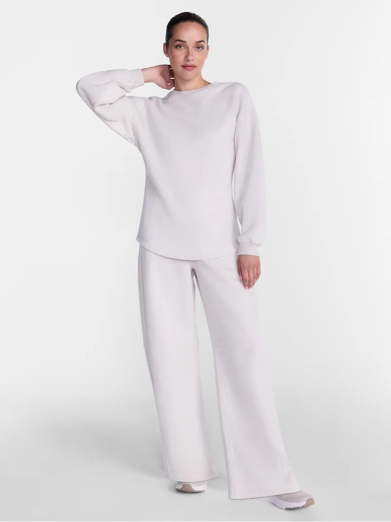 Athletic Works Women's and Women's Plus Barrel Leg Fleece Pants, 28.5" Inseam, Sizes XS-4X | Walmart (US)