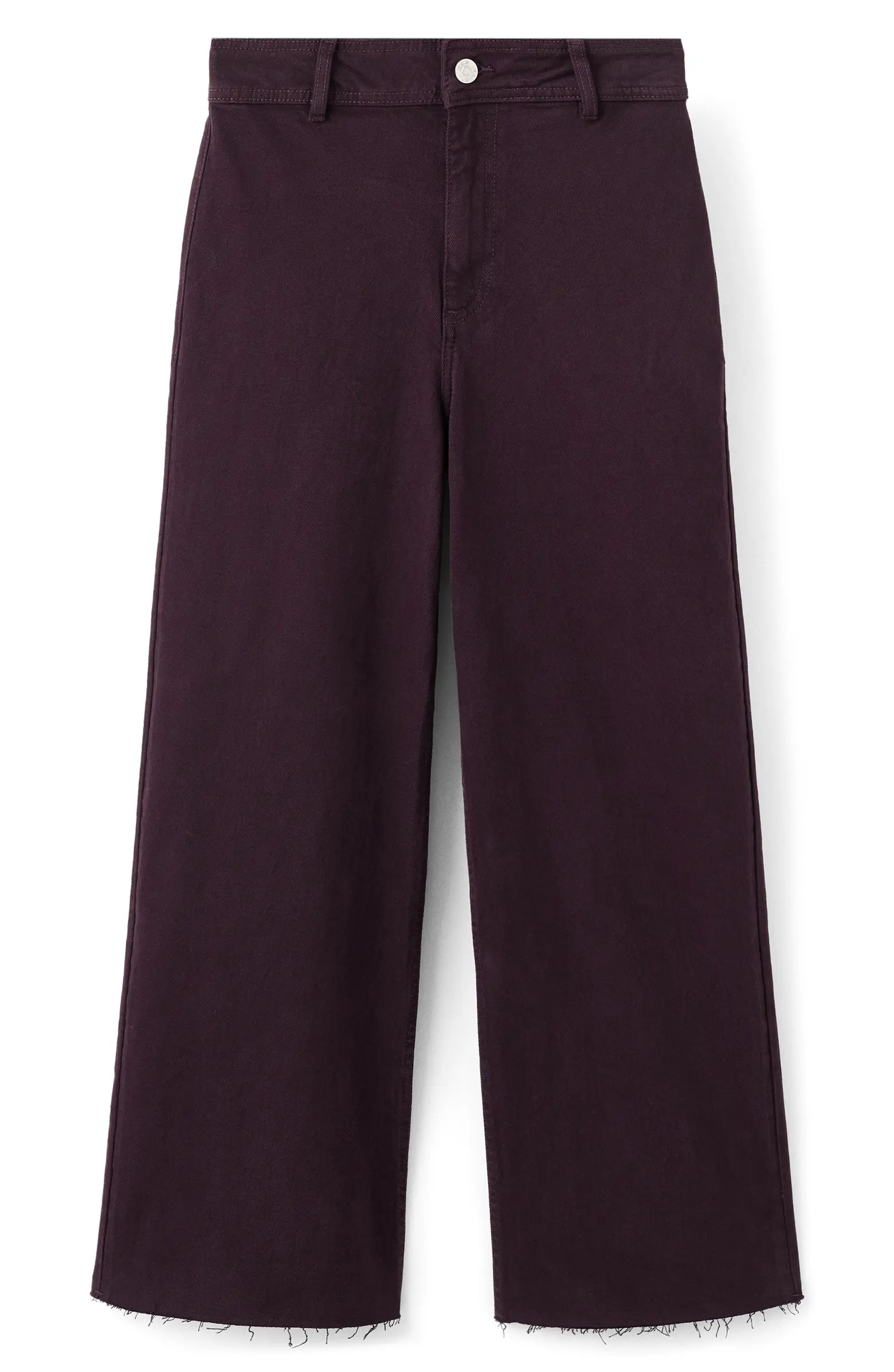 Catherin Frayed High Waist Wide Leg Culotte Jeans | Nordstrom