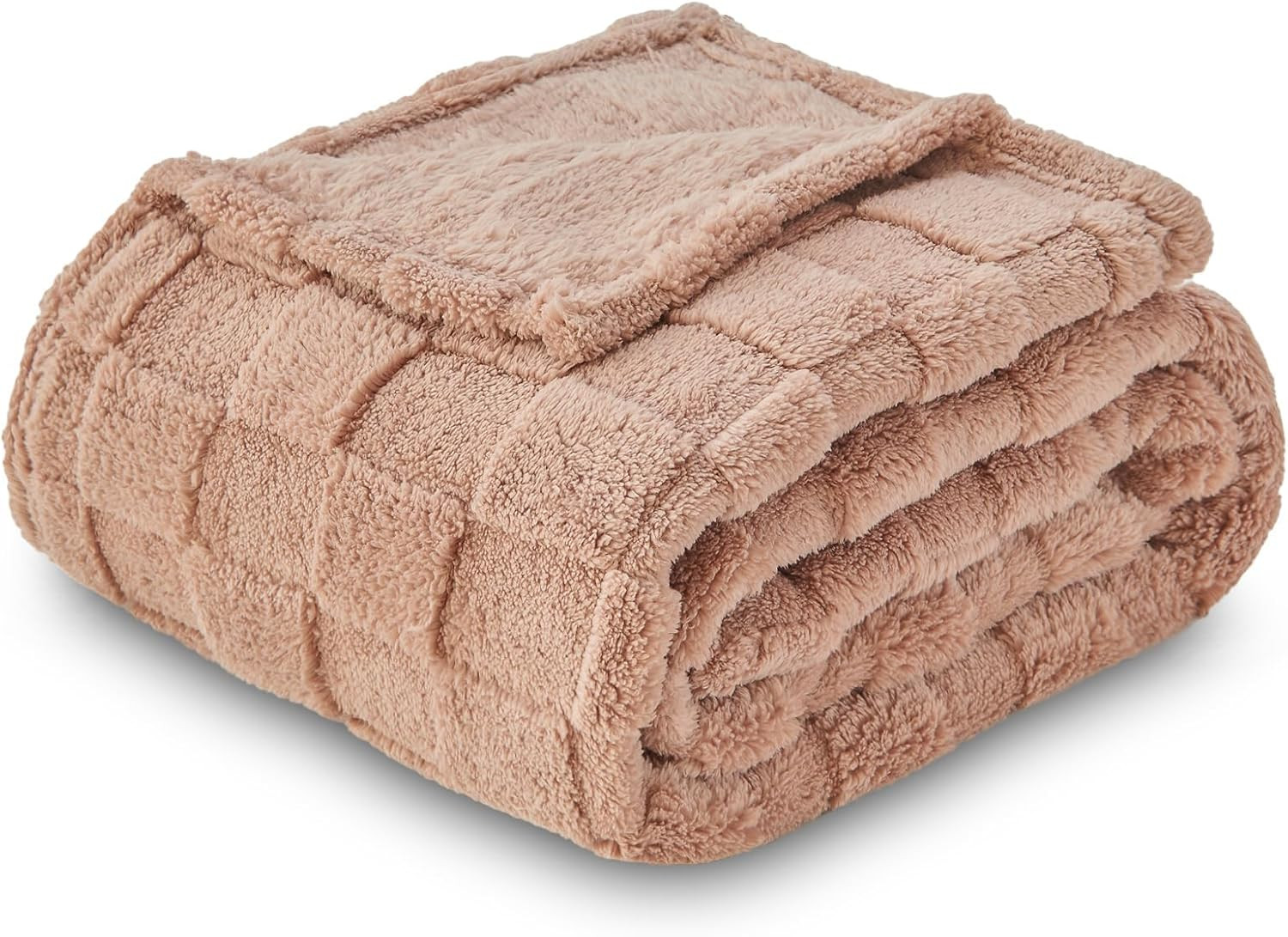 NEWCOSPLAY Super Soft Throw Blanket Taupe Premium Silky Flannel Fleece 3D Checkered Lightweight B... | Amazon (US)