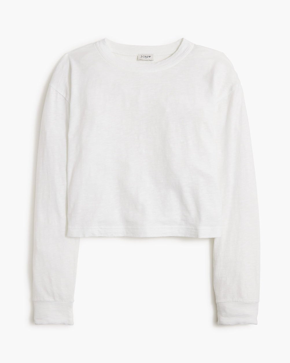 Long-sleeve cropped crewneck tee | J.Crew Factory