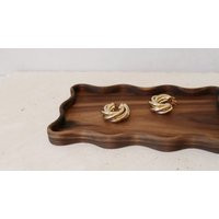 Wavy Catchall Tray Trinket Storage Organization Earrings Jewelry Candles Home Decor Scallop Wood Accessories For Office Kitchen Bedroom | Etsy (US)