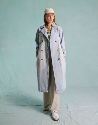 Miss Selfridge denim trench coat in light blue wash | ASOS | ASOS (Global)
