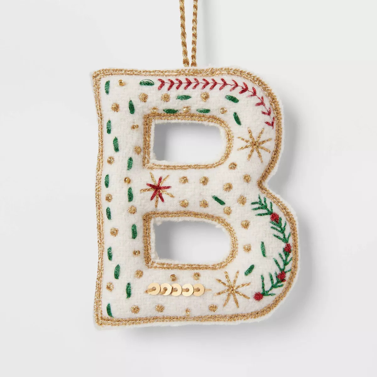 Embroidered Fabric Monogram Letter Christmas Tree Ornament - Wondershop™ | Target
