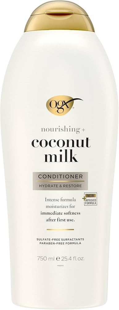 OGX Nourishing + Coconut Milk Conditioner, Hydrating & Restoring Conditioner Moisturizes for Soft... | Amazon (US)