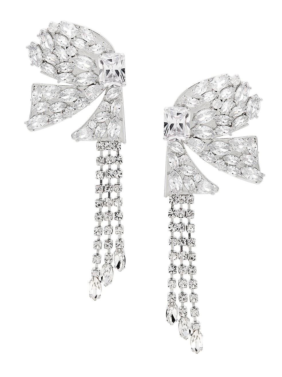 Antoinette Rhodium-Plated & Glass Crystal Earrings | Saks Fifth Avenue