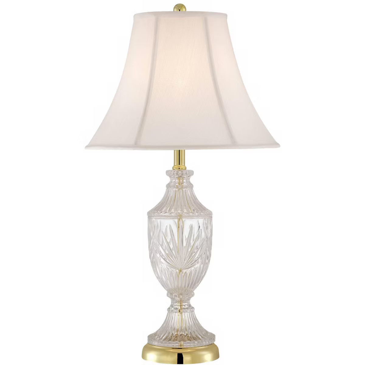 Regency Hill Traditional Table Lamp 26.5" High Cut Glass Urn Brass White Cream Bell Shade for Liv... | Target