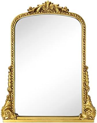 VANA NALA Traditional Ornate Frame Arch Wall Mirror Baroque Inspired Bathroom Vanity Rectangle Wa... | Amazon (US)