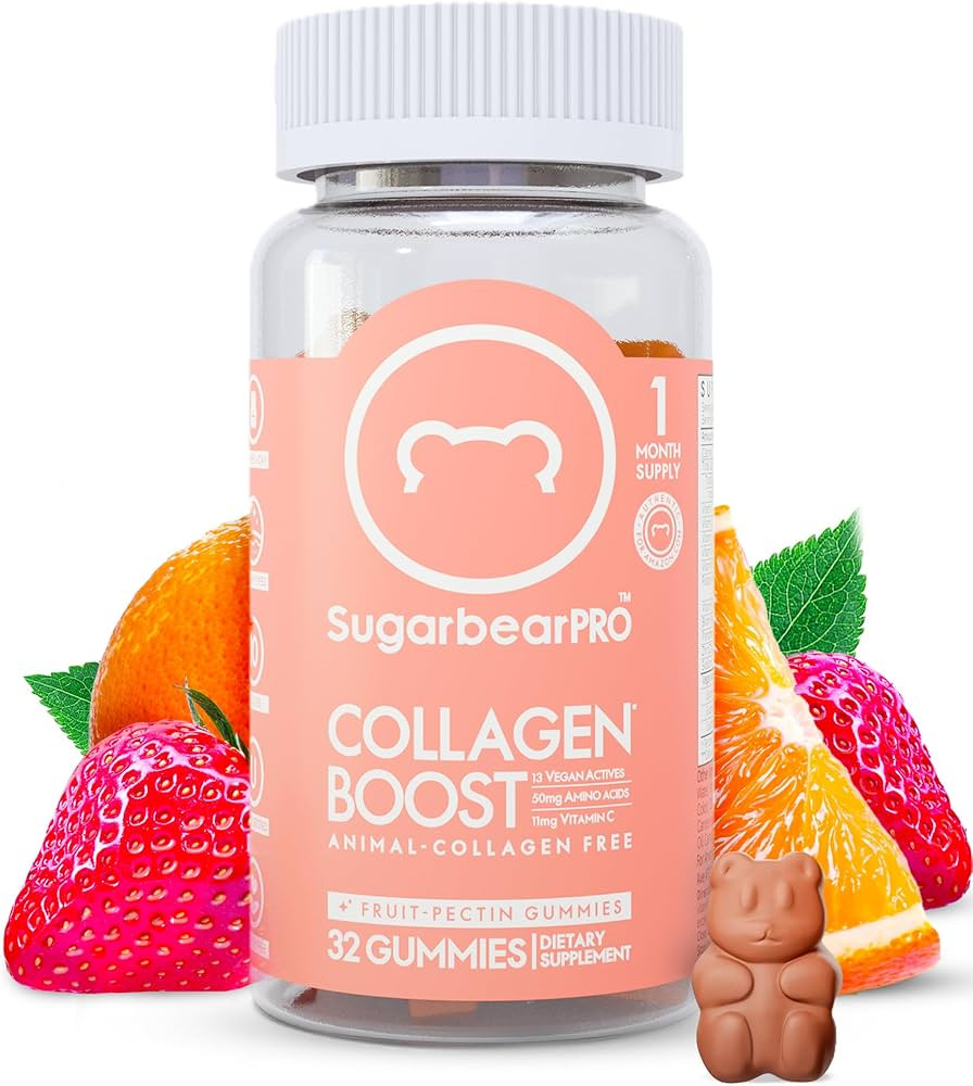 SugarbearPro Collagen Boosting Vegan Multivitamin Gummies, 100mg of Amino Acids, Vitamin C, Vitam... | Amazon (US)