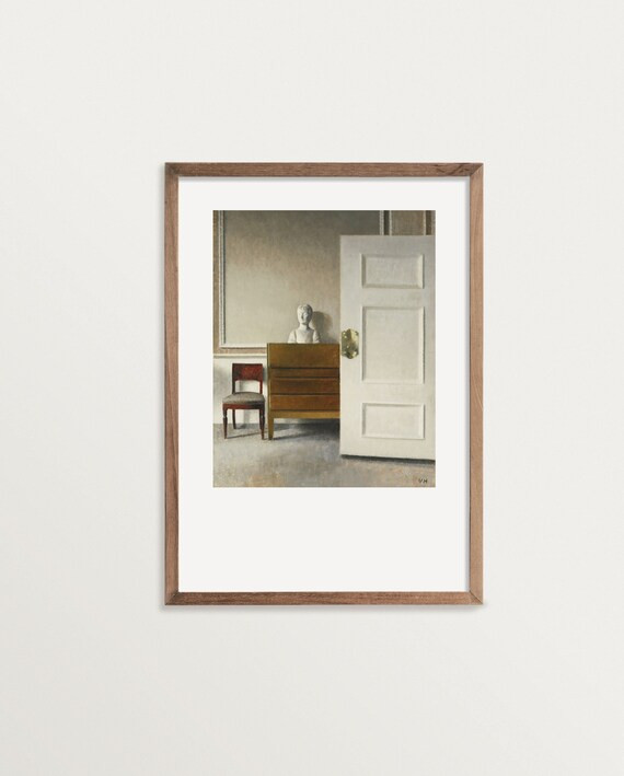 Vilhelm Hammershoi Moody Wall Art  Swedish Farmhouse  Light - Etsy | Etsy (US)