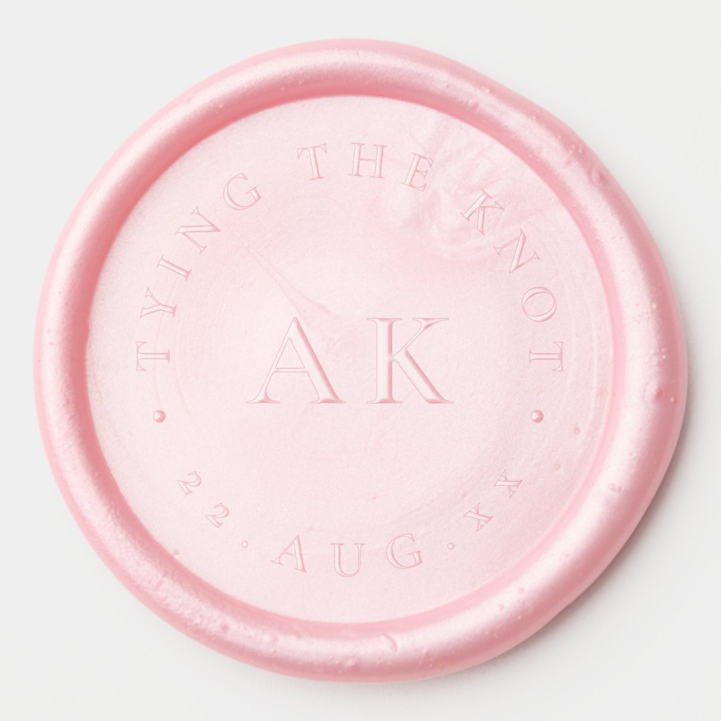 Wedding Monogram with Date Wax Seal Sticker | Zazzle