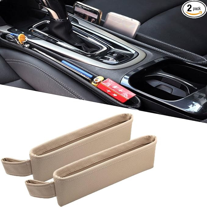 Tumecos Car Seat Pockets PU Leather Car Console Side Organizer Seat Catcher Holders Compatible wi... | Amazon (US)