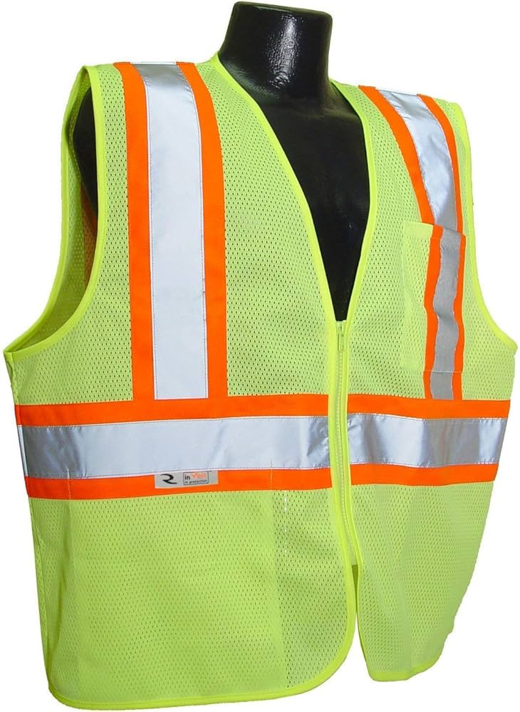 Radians SV22-2ZGM-M Polyester Mesh Economy Class 2 High Visibility Zipper Closure Vest with Two-T... | Amazon (US)