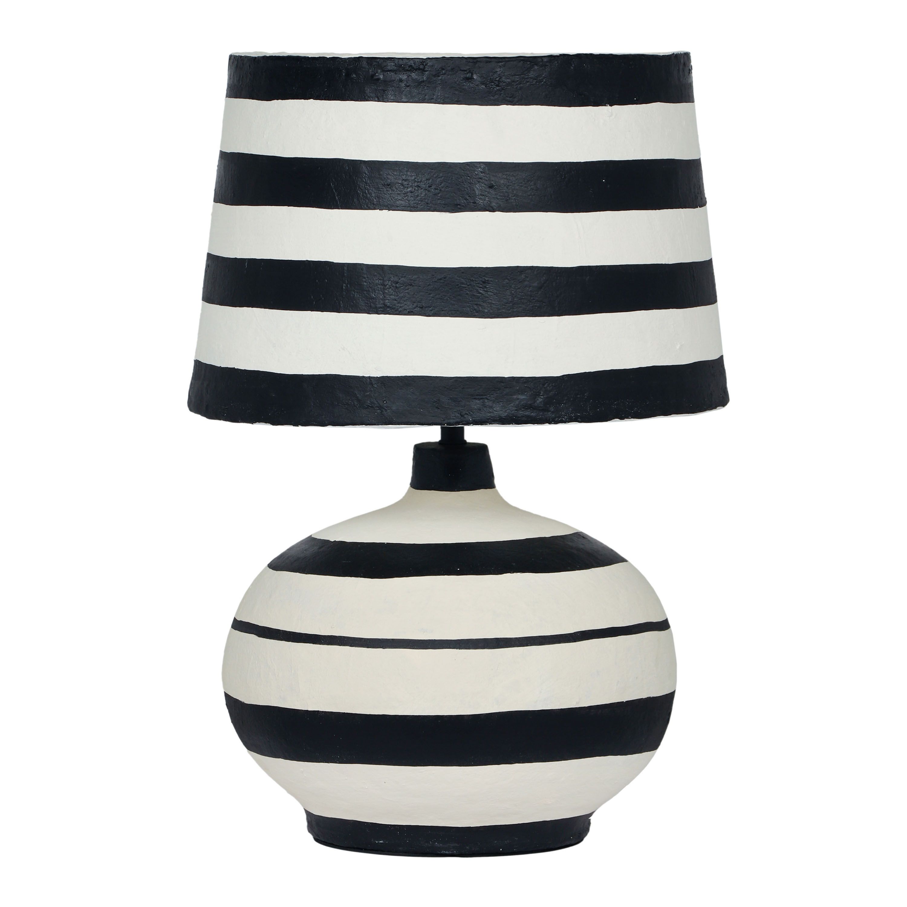 Arcade Black and White Horizontal Stripe Table Lamp | World Market