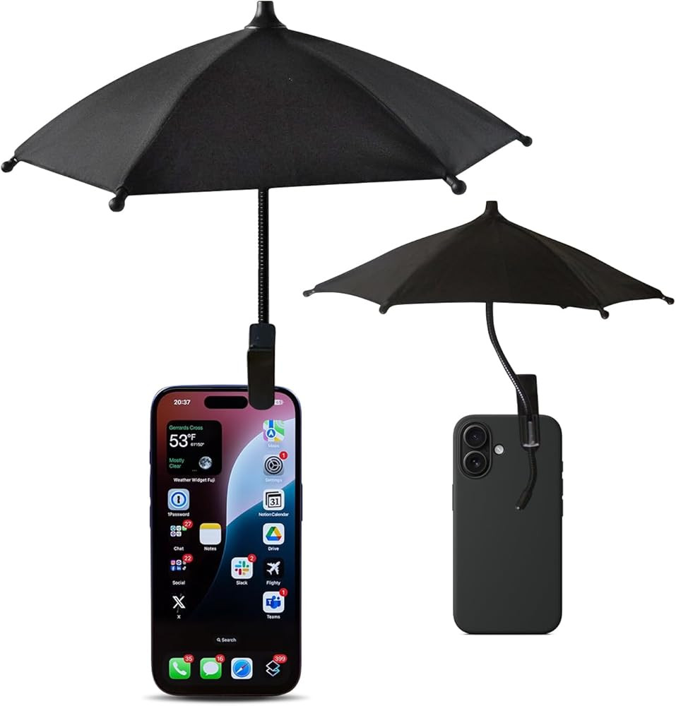 Phone Umbrella - Anti-Glare Sun Shade, Phone Umbrella for Sun iPhone, Clip On umbrella for phone ... | Amazon (US)