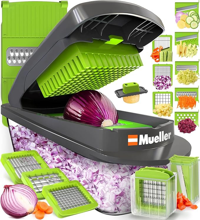 Mueller Pro-Series 10-in-1, 8 Blade Vegetable Slicer, Onion Mincer Chopper, Vegetable Chopper, Cu... | Amazon (US)