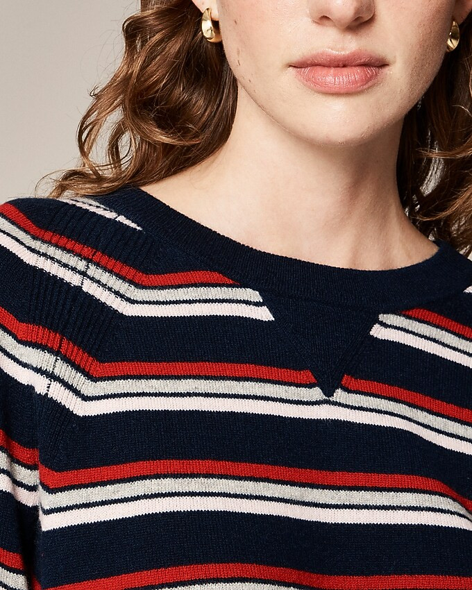 top rated4.9Summary of 32 reviewsCashmere crewneck sweatshirt in stripe$178.00-$198.00Navy Ruby S... | J. Crew US
