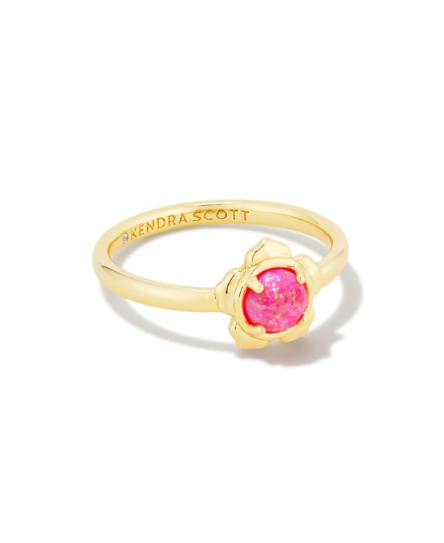 Susie Gold Band Ring in Hot Pink Kyocera Opal | Kendra Scott | Kendra Scott