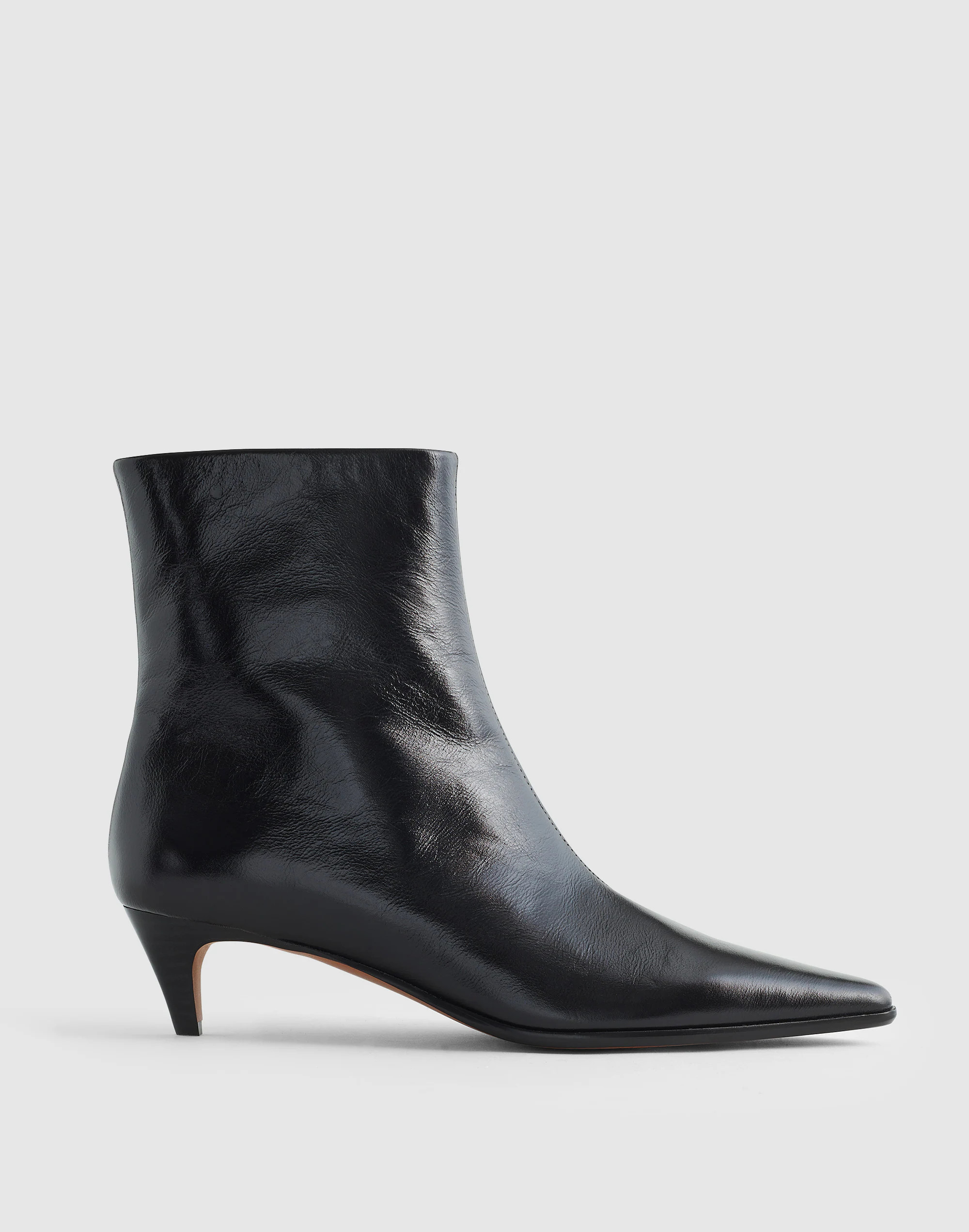 The Emilie Ankle Boot in Crinkled Patent Leather | Madewell
