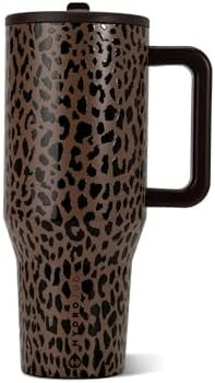 HydroJug Traveler 40oz, Insulated Tumbler with Handle & Straw, Brown Leopard | Amazon (US)