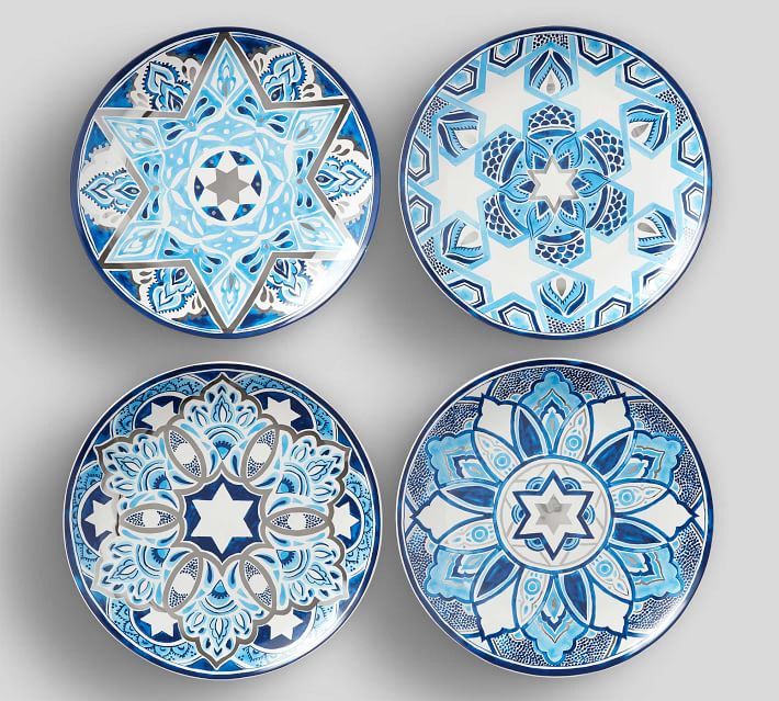 Hanukkah Medallion Stoneware Salad Plates - Set of 4 | Pottery Barn (US)