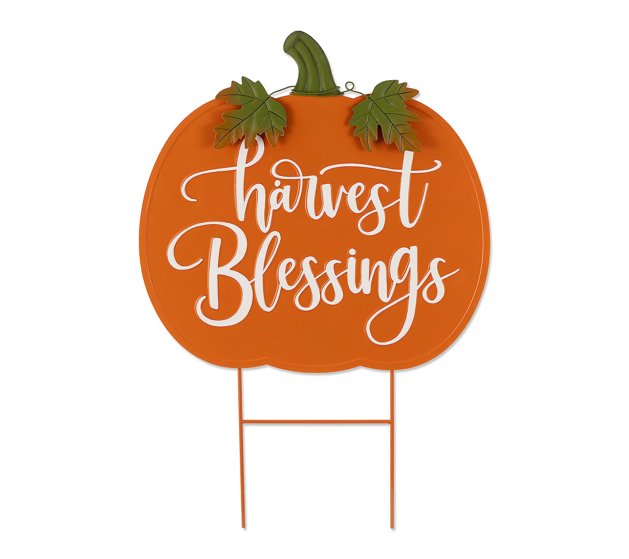 Glitzhome 24"H Fall Metal Pumpkin Garden Stake | QVC