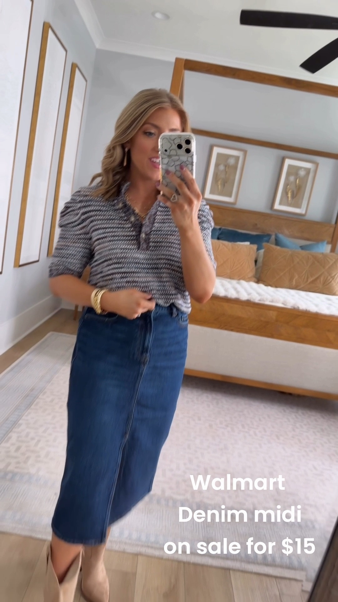 My favorite denim midi skirt EVER is on sale for just $15! 👏💙 This Walmart denim skirt is such a good closet staple and I love the flattering high-rise fit, midi length + front slit! It also comes in a lighter denim wash if that’s more your style. ✨

Paired it with a puff sleeve textured top and neutral western boots for the cutest easy fall outfit! 🤎 This skirt is one of those Walmart fashion finds you can style so many different ways—sweaters, cardigans, blouses, tees and more!

#WalmartFashion #WalmartFinds #WalmartStyle #WalmartDeals #DenimMidiSkirt #DenimSkirt #FallOutfit #FallFashion #AffordableFashion #WalmartOutfit #MidiSkirt #WesternStyle #CasualFallOutfit