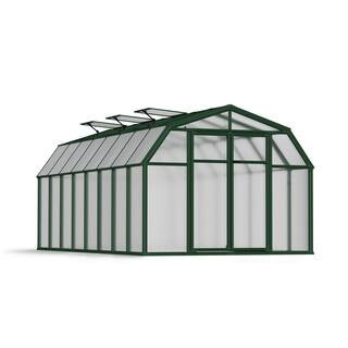 Hobby Gardener 8 ft. x 16 ft. Green/Diffused Polycarbonate DIY Greenhouse Kit | The Home Depot